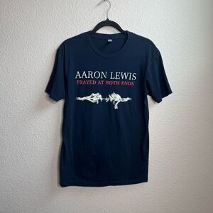 Aaron Lewis navy band tour tee T-shirt